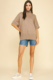 Laura Turtle Neck Short Sleeve PINCH Sweater