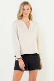 Jennifer Long Sleeve Suede THML Top