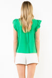 THML Alison Flutter Sleeve Button Down Top