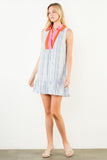 THML Alexis Sleeveless Striped Pattern V Neck Dress