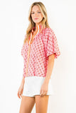 THML Tori Puff Sleeve Flower Print Top