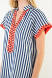 THML Angie Short Sleeve Striped Detail V Neck Dress