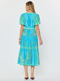 Yara Puff Sleeves Tiered Midi Current Air Dress