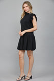 Kary Shoulder Zip Trim Ruffled High Neckline FATE Dress