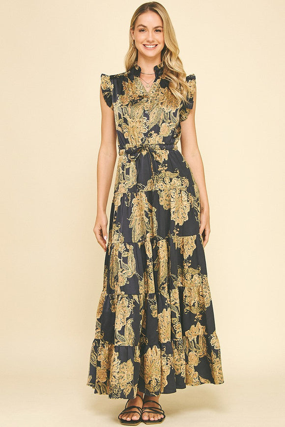 Leticia Floral Print Tiered Maxi PINCH Dress