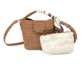 Lucia Brown Tote BC Bag with Scarf