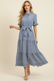 PINCH Joia Striped Tiered Midi Dress