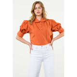 Tori Short Sleeve CollaredTHML Top