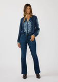 Lovestitch Stacey Embroidered Long Sleeve Button Down Top