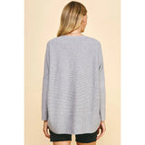 Sierra Heather Grey N-Neck Dolman Sleeves PINCH Sweater