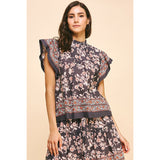 Aimee Border Print Woven PINCH Blouse