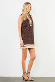 Edith Sleeveless Leopard Suede THML Dress