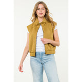 Jocelyn Striped Texture Zip Up THML Vest