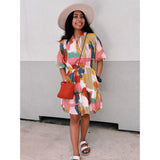 Amy Puff Sleeve Multi Color THML Dress