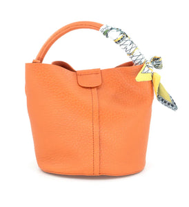 Elena Orange Small Tote BC Bag with Scarf