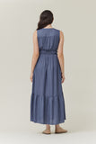 Hannah Grade and Gather Satin Maxi Dress