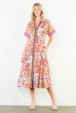 THML Salma Button Down Maxi Flower Dress
