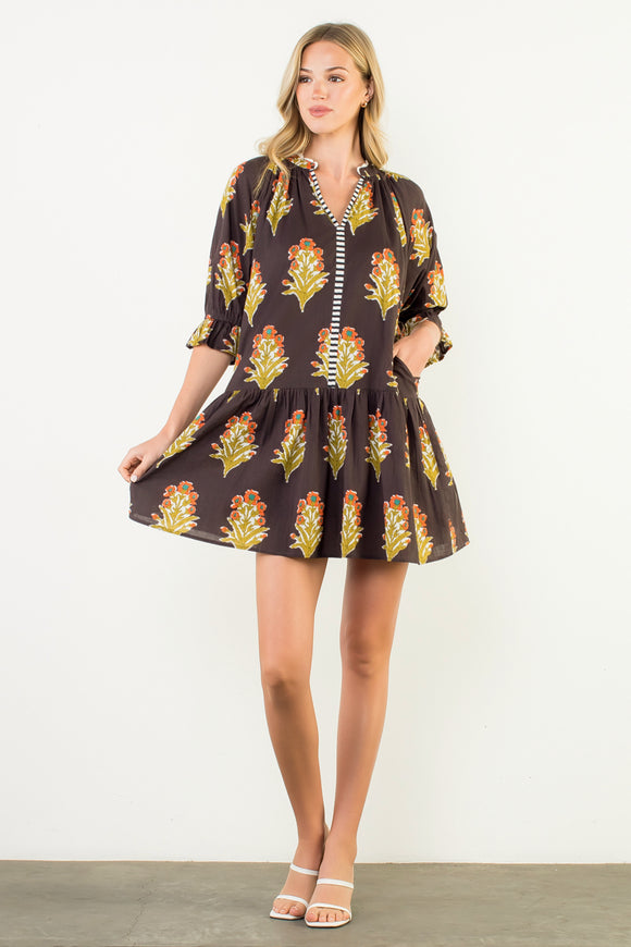 Karina Floral Detailed THML Dress