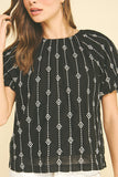 Isabella Embroidered Detail Blouse Pinch Top