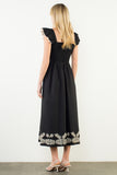 THML Catherine Flutter Sleeve Embroidery Detail Dress