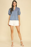 PINCH Noah Paisley Print V Neck Blouse
