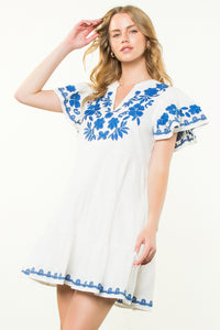 Diana Tiered Embroidered Detail THML Dress