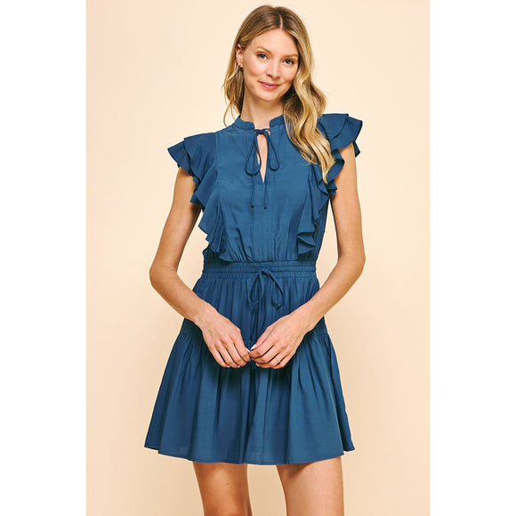 Mireya V Neck Ruffle Mini PINCH Dress