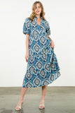 Connie Puff Sleeve Tiered Printed THML Dress