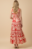 PINCH Ellie Floral and Geometric Print Tiered Maxi Dress