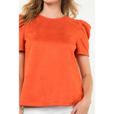 Clementine Puff Sleeve Suede THML Top-SALE