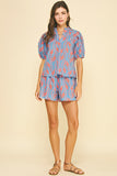 PINCH Tara Botanical Print Blouse Top