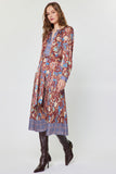 Mayra Long Sleeve Key Hole  Midi Current Air Dress