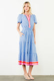 THMLClarissa Short Sleeve Striped Textured Maxi Dress