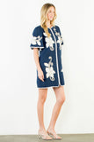 THML Leilani Short Sleeve Floral Embroidery Detail Dress