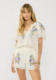 Lovestitch Lilly Floral Embroidered Button Down Top