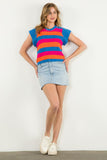 Tara Short Sleeve Multi Color Knit THML Top