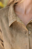 Ayla Collared Button Down Solid Suede VOY Jacket