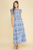PINCH Deven Mosaic Tile Print Tiered Maxi Dress