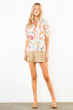 THML Zoe Short Sleeve Floral Print Top