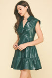 Diane Faux Leather Twist Mini PINCH Dress