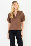 THML Gianna Soft Suede Top