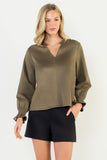 Jocelyn Long Sleeve Suede THML Top