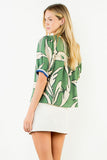 THML Carolina Geometric Print Top with Stripe Detail