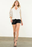 Arielle Velvet Sequin Sleeve THML Top