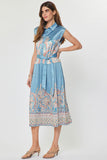 Alice Paisley Floral Button Down Midi Current Air Dress