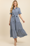 PINCH Joia Striped Tiered Midi Dress
