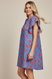PINCH Josephine Leaf Print Mini Tunic Dress