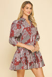 PINCH Lorie Print Tiered Mini Dress