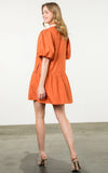 Gia Puff Sleeve V Neck THML Dress-SALE