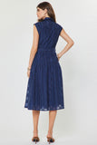 Elizabeth Cap Sleeve Button Down Tiered Midi Dress